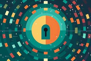 Modern Tech Encrypted Data Theme Background generative AI photo