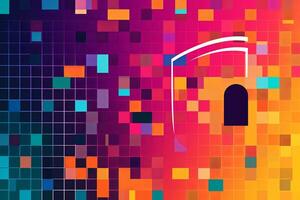 Modern Tech Encrypted Data Theme Background generative AI photo