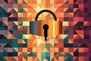 Modern Tech Encrypted Data Theme Background generative AI photo
