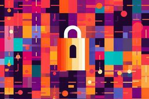 Modern Tech Encrypted Data Theme Background generative AI photo