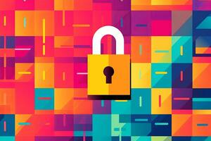 Modern Tech Encrypted Data Theme Background generative AI photo