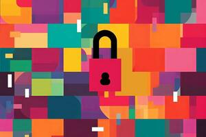 Modern Tech Encrypted Data Theme Background generative AI photo
