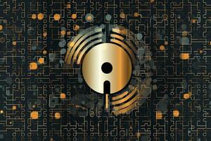 Modern Tech Encrypted Data Theme Background generative AI photo