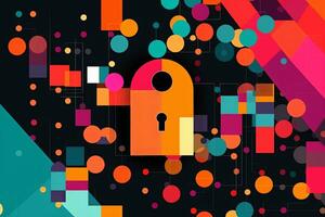 Modern Tech Encrypted Data Theme Background generative AI photo