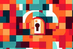 Modern Tech Encrypted Data Theme Background generative AI photo