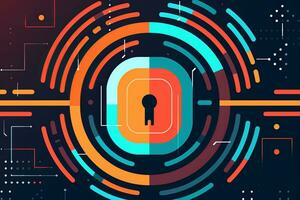 Modern Tech Encrypted Data Theme Background generative AI photo
