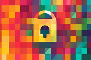 Modern Tech Encrypted Data Theme Background generative AI photo