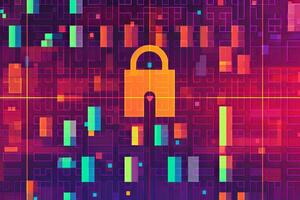 Modern Tech Encrypted Data Theme Background generative AI photo