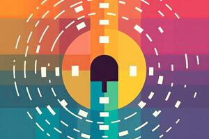 Modern Tech Encrypted Data Theme Background generative AI photo