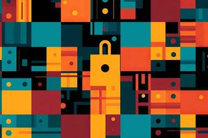 Modern Tech Encrypted Data Theme Background generative AI photo