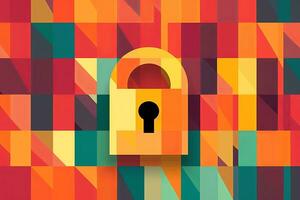 Modern Tech Encrypted Data Theme Background generative AI photo
