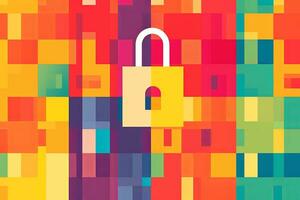 Modern Tech Encrypted Data Theme Background generative AI photo