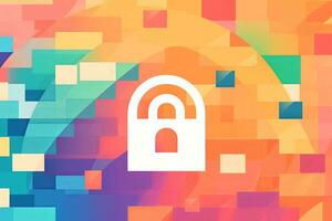 Modern Tech Encrypted Data Theme Background generative AI photo