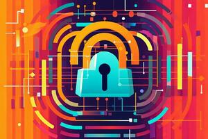 Modern Tech Encrypted Data Theme Background generative AI photo
