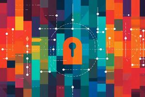 Modern Tech Encrypted Data Theme Background generative AI photo