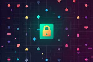Modern Tech Encrypted Data Theme Background generative AI photo