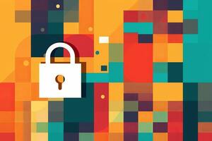 Modern Tech Encrypted Data Theme Background generative AI photo