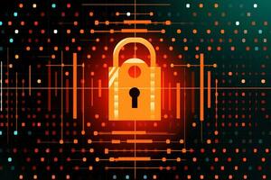 Modern Tech Encrypted Data Theme Background generative AI photo
