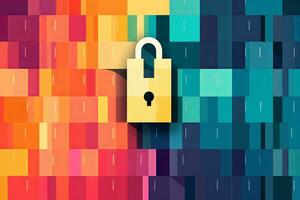 Modern Tech Encrypted Data Theme Background generative AI photo