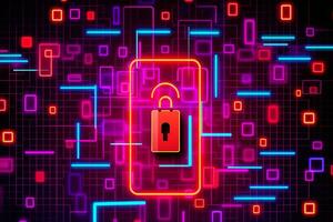 Modern Tech Encrypted Data Theme Background generative AI photo