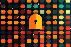 Modern Tech Encrypted Data Theme Background generative AI photo