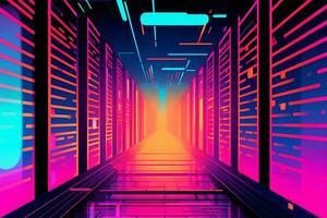 Modern Tech Encrypted Data Theme Background generative AI photo