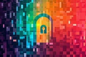 Modern Tech Encrypted Data Theme Background generative AI photo