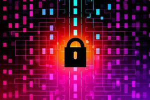 Modern Tech Encrypted Data Theme Background generative AI photo