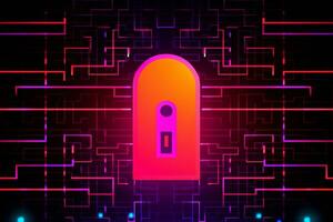 Modern Tech Encrypted Data Theme Background generative AI photo