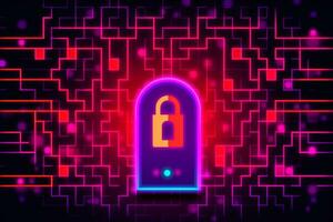 Modern Tech Encrypted Data Theme Background generative AI photo