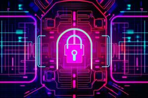 Modern Tech Encrypted Data Theme Background generative AI photo