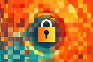 Modern Tech Encrypted Data Theme Background generative AI photo