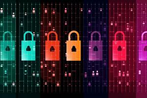 Modern Tech Encrypted Data Theme Background generative AI photo