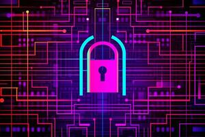 Modern Tech Encrypted Data Theme Background generative AI photo