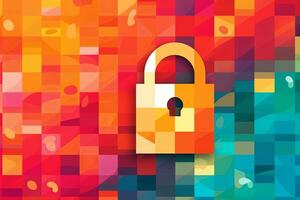Modern Tech Encrypted Data Theme Background generative AI photo