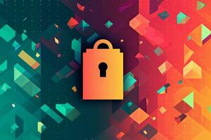 Modern Tech Encrypted Data Theme Background generative AI photo