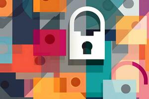 Modern Tech Encrypted Data Theme Background generative AI photo