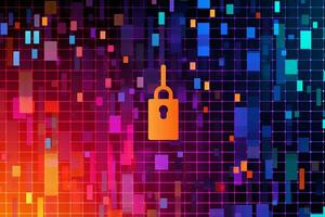 Modern Tech Encrypted Data Theme Background generative AI photo