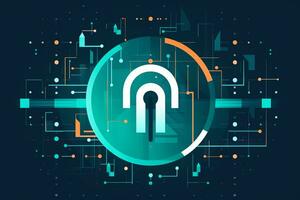 Modern Tech Encrypted Data Theme Background generative AI photo