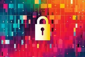 Modern Tech Encrypted Data Theme Background generative AI photo