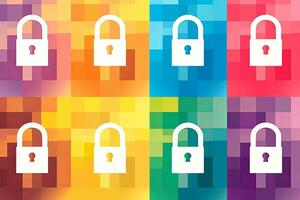 Modern Tech Encrypted Data Theme Background generative AI photo