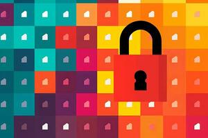 Modern Tech Encrypted Data Theme Background generative AI photo