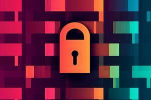 Modern Tech Encrypted Data Theme Background generative AI photo