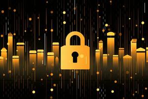Modern Tech Encrypted Data Theme Background generative AI photo