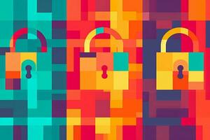Modern Tech Encrypted Data Theme Background generative AI photo