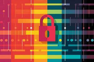 Modern Tech Encrypted Data Theme Background generative AI photo
