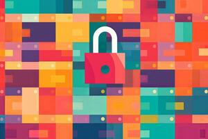 Modern Tech Encrypted Data Theme Background generative AI photo