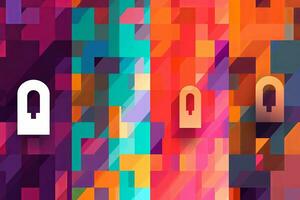 Modern Tech Encrypted Data Theme Background generative AI photo