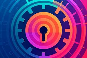 Modern Tech Encrypted Data Theme Background generative AI photo