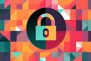 Modern Tech Encrypted Data Theme Background generative AI photo